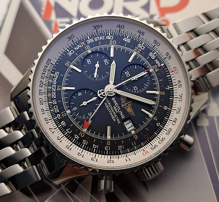 XL Breitling 1884 Chronometre Navitimer World Wristwatch Ref. A24322